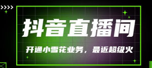 抖音直播间开通小雪花业务（外面收费288）最近超火-欢迎访问本站